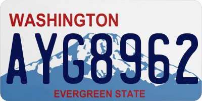 WA license plate AYG8962