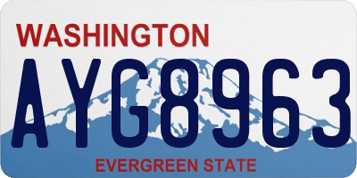 WA license plate AYG8963