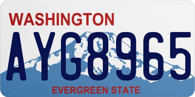 WA license plate AYG8965