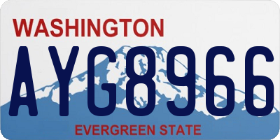 WA license plate AYG8966