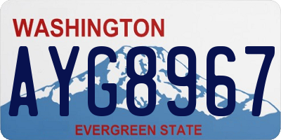 WA license plate AYG8967