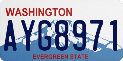 WA license plate AYG8971