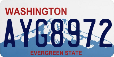 WA license plate AYG8972