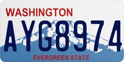 WA license plate AYG8974