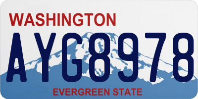 WA license plate AYG8978