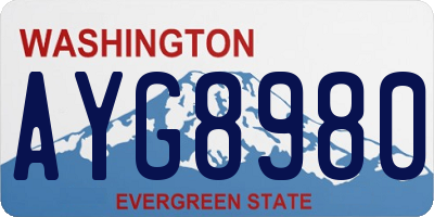 WA license plate AYG8980