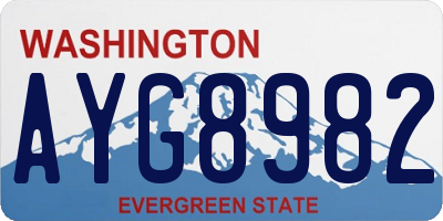 WA license plate AYG8982