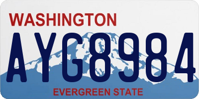 WA license plate AYG8984