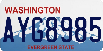 WA license plate AYG8985