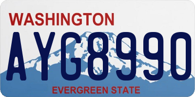 WA license plate AYG8990