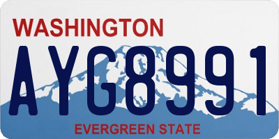 WA license plate AYG8991