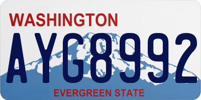WA license plate AYG8992
