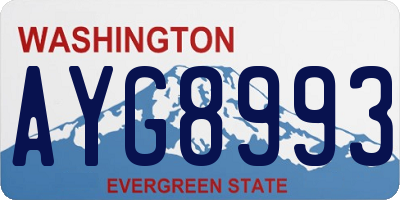 WA license plate AYG8993