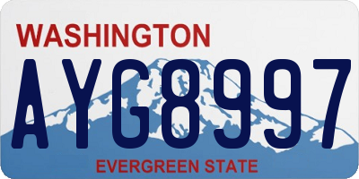 WA license plate AYG8997