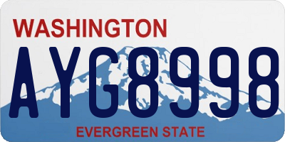 WA license plate AYG8998