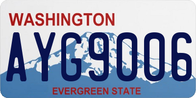 WA license plate AYG9006