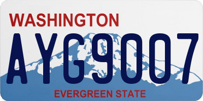 WA license plate AYG9007