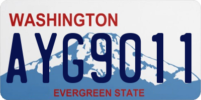 WA license plate AYG9011