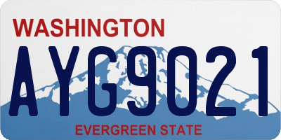 WA license plate AYG9021