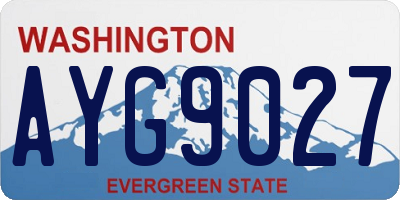 WA license plate AYG9027