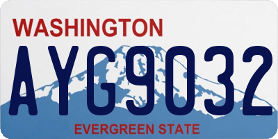 WA license plate AYG9032