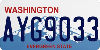 WA license plate AYG9033