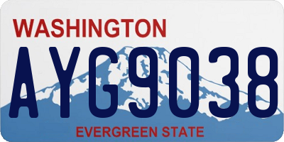 WA license plate AYG9038
