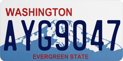 WA license plate AYG9047
