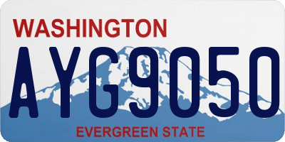 WA license plate AYG9050