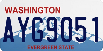 WA license plate AYG9051