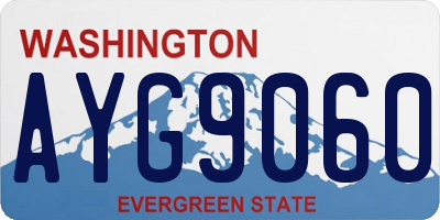 WA license plate AYG9060