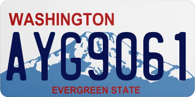 WA license plate AYG9061