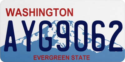 WA license plate AYG9062