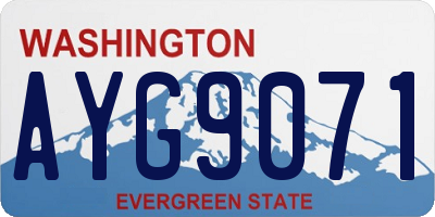 WA license plate AYG9071