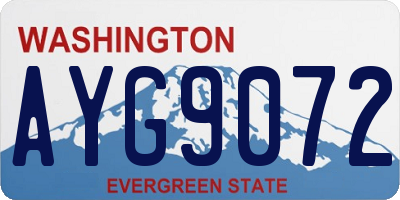 WA license plate AYG9072