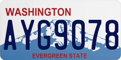 WA license plate AYG9078
