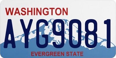 WA license plate AYG9081