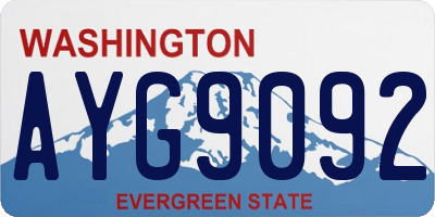 WA license plate AYG9092