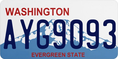 WA license plate AYG9093