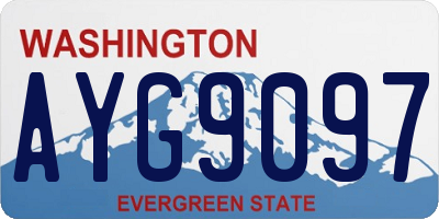 WA license plate AYG9097