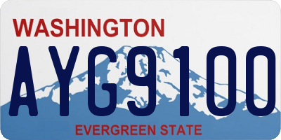 WA license plate AYG9100