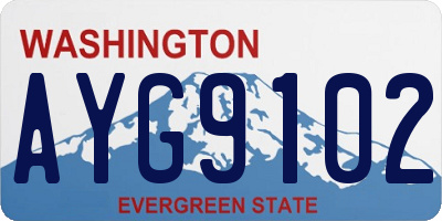 WA license plate AYG9102