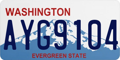 WA license plate AYG9104