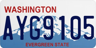 WA license plate AYG9105