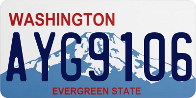 WA license plate AYG9106