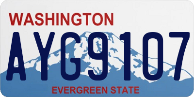 WA license plate AYG9107