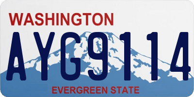 WA license plate AYG9114