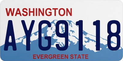 WA license plate AYG9118