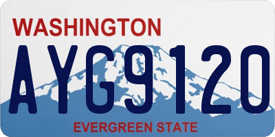 WA license plate AYG9120
