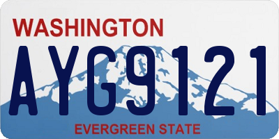 WA license plate AYG9121